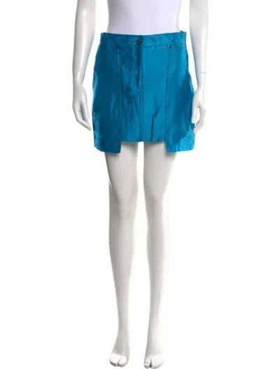 Pre-owned Tom Ford Satin Mini Skirt In Blue