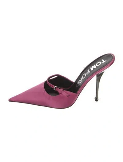 Pre-owned Tom Ford Satin Mules In Pink
