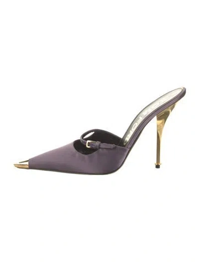 Pre-owned Tom Ford Satin Mules In Purple