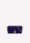 Tom Ford Padlock-charm Satin Clutch Bag In Purple