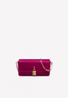 Tom Ford Satin Padlock Clutch Bag In Purple