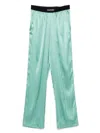 Tom Ford Satin Pajama Bottoms In Green