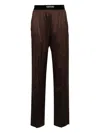 Tom Ford Pantaloni Pajama In Raso Di Seta Elasticizzato
