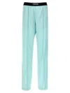 Tom Ford Jacquard-trimmed Stretch-silk Satin Wide-leg Pants