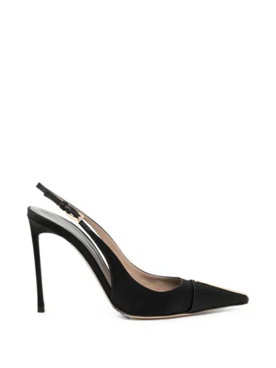 Tom Ford Satin Pointed-toe Slingback Pumps In Black