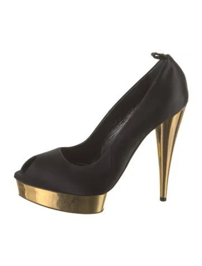 Pre-owned Tom Ford Satin Pumps In Black