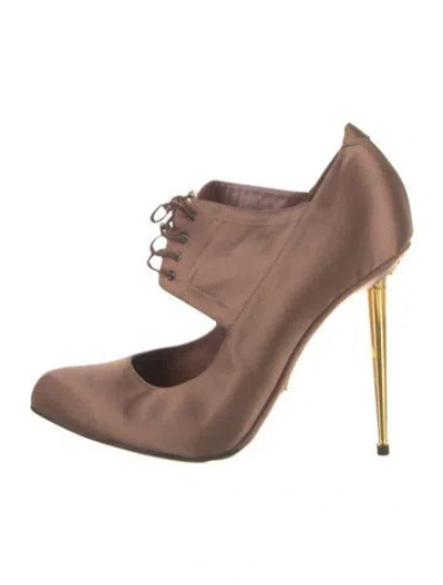 Pre-owned Tom Ford Satin Pumps In Brown