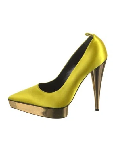 Pre-owned Tom Ford Satin Pumps In Yellow