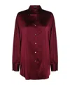Tom Ford Camicia In Raso Di Seta Stretch Dal Taglio Rilassato In Burgundy