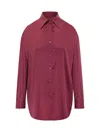 Tom Ford Satin Relaxed Shirt In Red