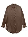 Tom Ford Satin Shirt In Brown