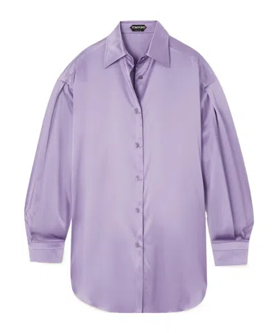 Tom Ford Satin Shirt In Purple