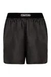 Tom Ford Stretch Silk Satin Boxer Shorts In Black
