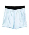 Tom Ford Stretch Silk Satin Pj Shorts In Blue