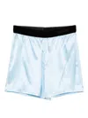 Tom Ford Stretch Silk Satin Relaxed Pj Shorts In Blue