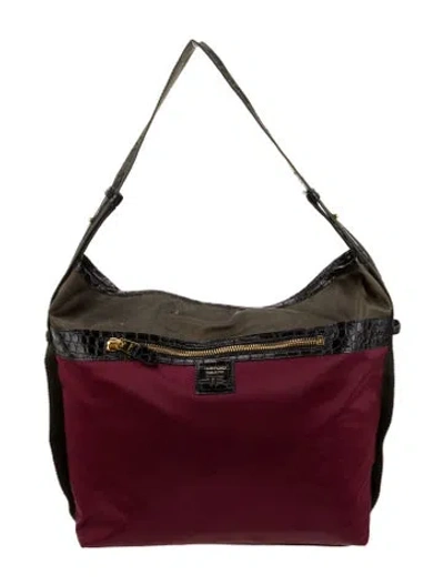 Pre-owned Tom Ford Satin Shoulder Bag In Burgundy