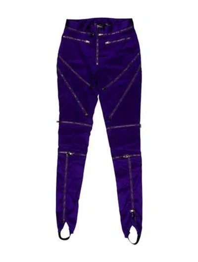 Pre-owned Tom Ford Satin Skinny Leg Pants In Purple