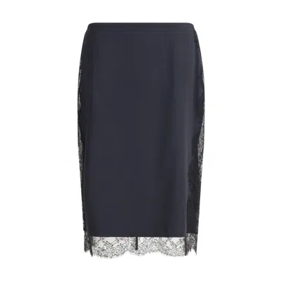 TOM FORD SATIN SKIRT WITH LACE DETAILS