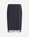 Tom Ford Women Silk Skirt With Lace Inserts In Black