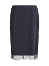 Tom Ford Women Silk Skirt With Lace Inserts In Black
