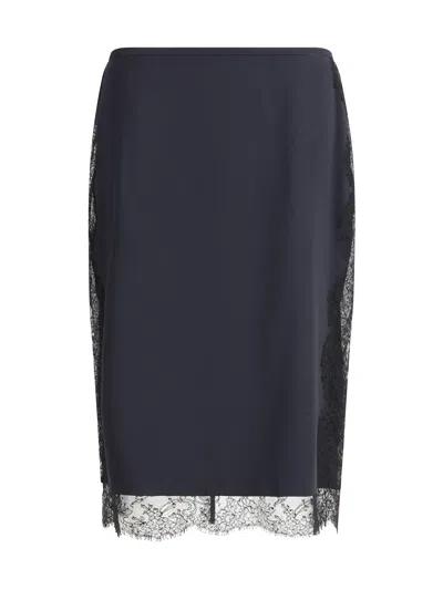 Tom Ford Satin Skirt With Lace Details In Black