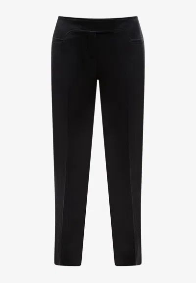 Tom Ford Straight Satin Pants In Black
