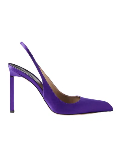 Tom Ford Satin Slingback Pumps In Purple