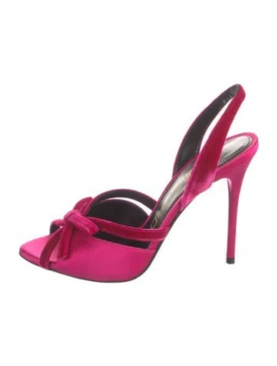 Pre-owned Tom Ford Satin Slingback Sandals In Pink