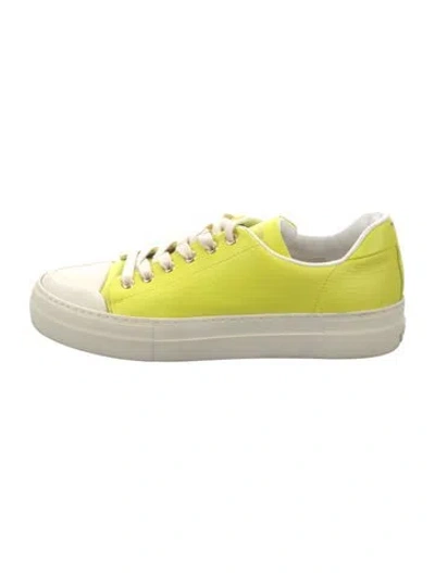Pre-owned Tom Ford Satin Sneakers In Yellow