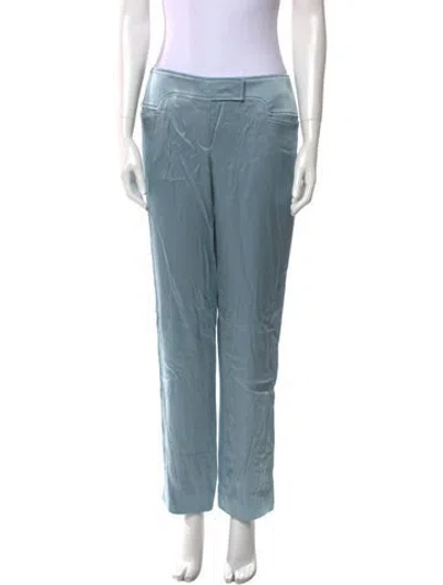 Pre-owned Tom Ford Satin Straight Leg Pants In Blue