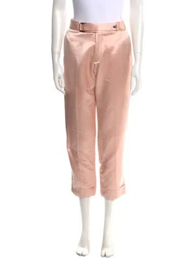 Pre-owned Tom Ford Satin Straight Leg Pants In Pink