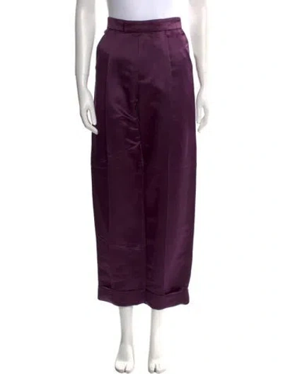 Pre-owned Tom Ford Satin Straight Leg Pants In Purple