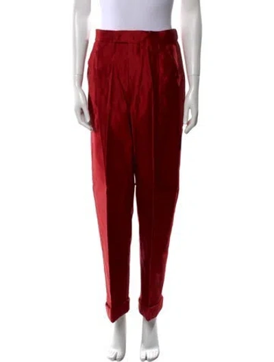 Pre-owned Tom Ford Satin Straight Leg Pants In Red