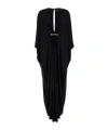 Tom Ford Satin Jersey Kaftan With Golden Belt In Black