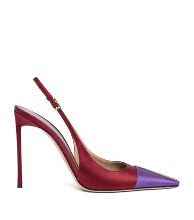Tom Ford Satin T Slingback Pumps In Multi