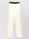 Tom Ford Satin Tailored Trousers Straight Leg Waistband In Neutral