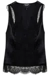 TOM FORD SATIN TANK TOP WITH CHANTILLY LACE