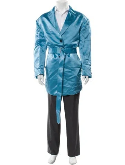 Pre-owned Tom Ford Satin Trench Coat In Blue