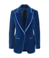 Tom Ford Satin-trim Velvet Blazer In Blue