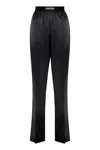 Tom Ford Black Loose Pants With Logo In Stretch Silk Woman