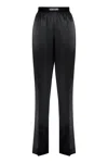 Tom Ford High-waisted Stretch-silk Satin Trousers In Black