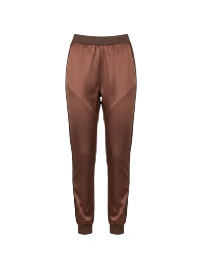 Tom Ford Satin-finish Panelled Track Pants In Brown