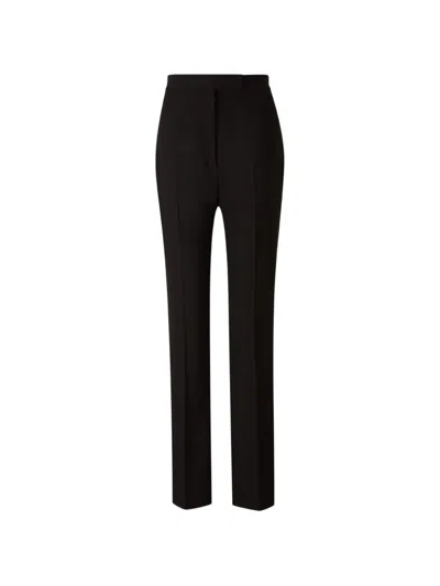 Tom Ford Satin-trim Wool Trousers In Black