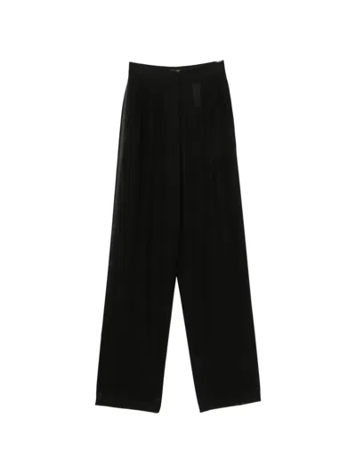 Tom Ford Satin-trimmed Pleated Trousers In Black