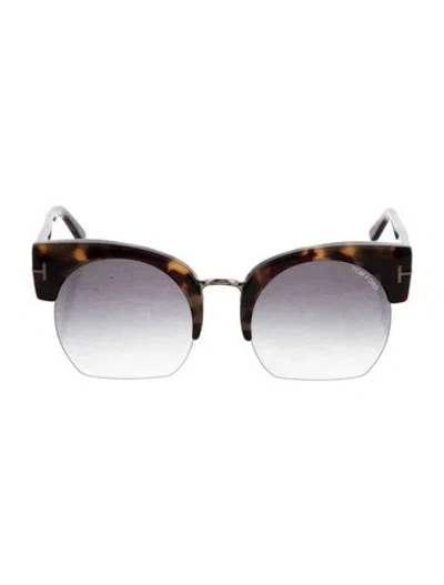 Pre-owned Tom Ford Savannah 02 Square Sunglasses In Brown