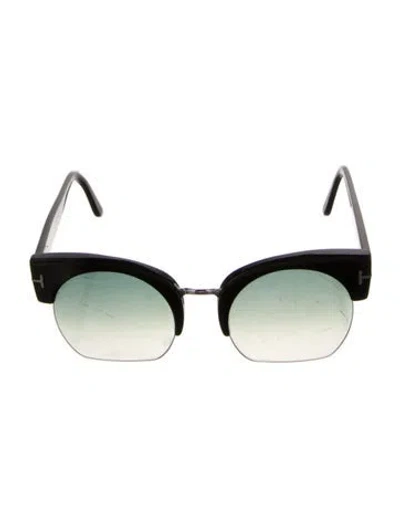 Pre-owned Tom Ford Savannah Square Sunglasses In Black