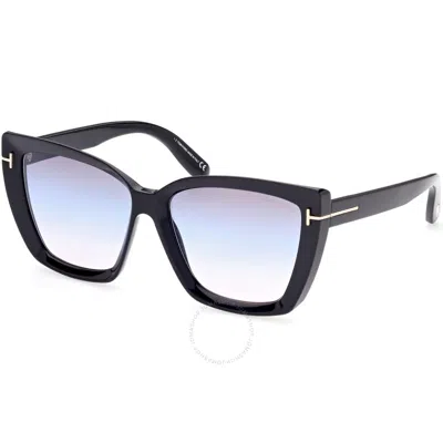 Tom Ford Scarlet Smoke Gradient Cat Eye Ladies Sunglasses Ft0920 01b 57 In Black