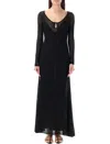 TOM FORD TOM FORD SCOOP KEYHOLE NECK KNITTED MAXI DRESS