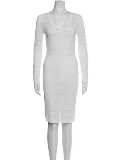 Pre-owned Tom Ford Scoop Neck Knee-length Dress In White