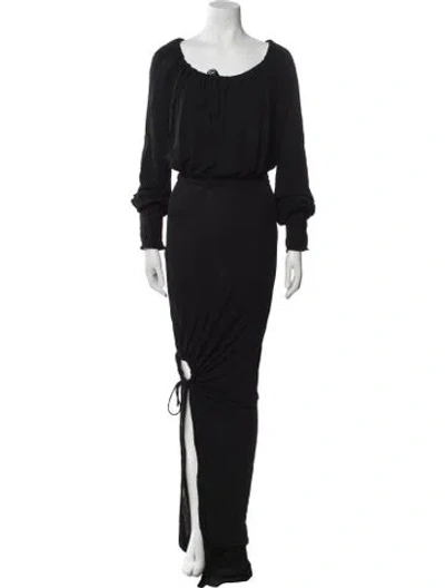 Pre-owned Tom Ford Scoop Neck Long Dress In Black